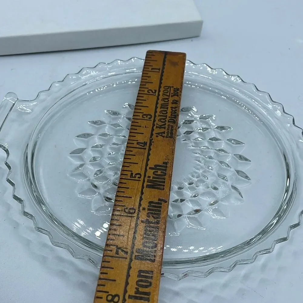 Vintage Jeanette Glass tidbit tray in Cube/Cubist pattern.